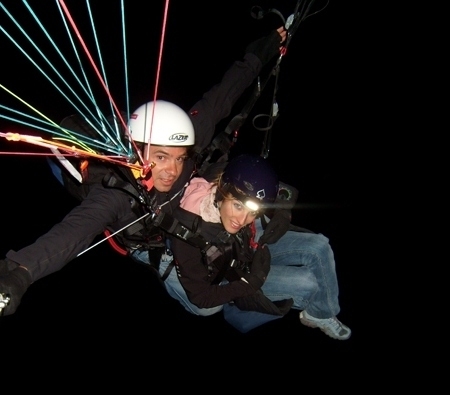 vol de nuit, pleine lune, vercorin, twistair, parapente